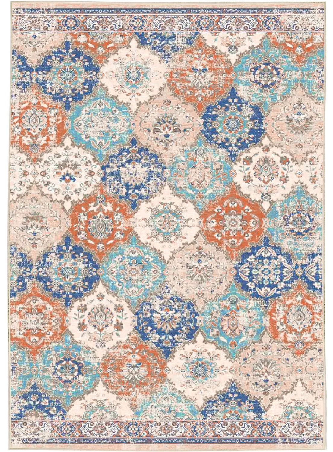 Tapis Wilton - Bohemia (rose/bleu)