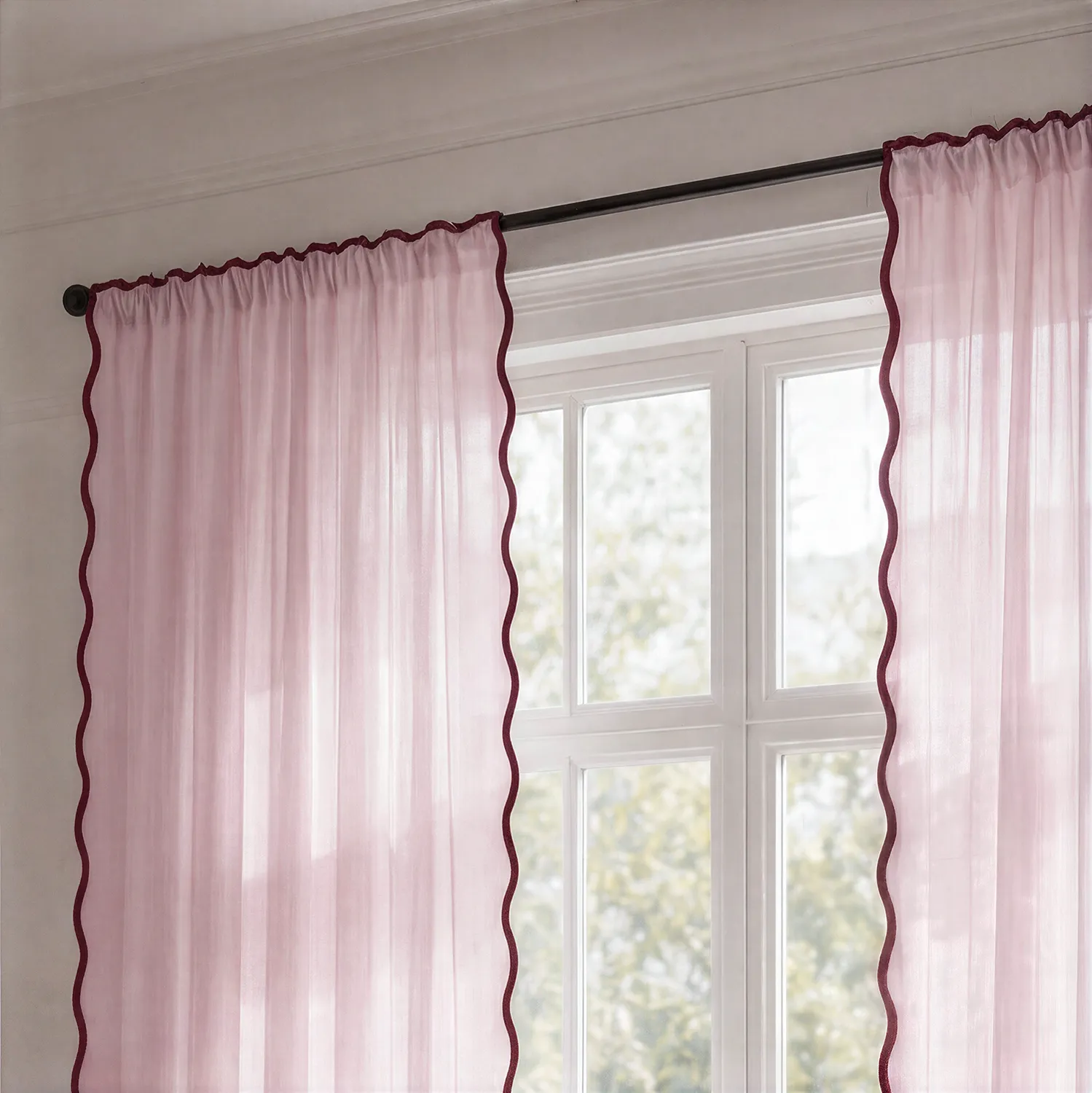 Lot de 2 rideaux - Rideaux en coton Yrsa (rose)