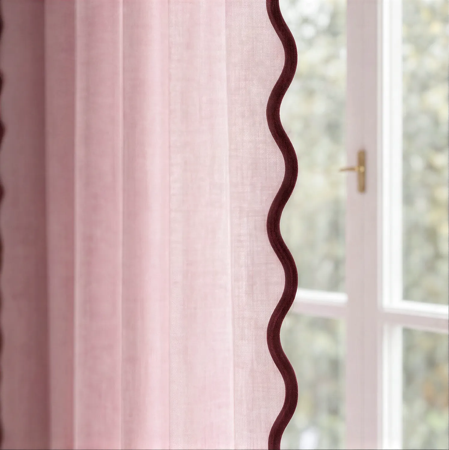 Lot de 2 rideaux - Rideaux en coton Yrsa (rose)