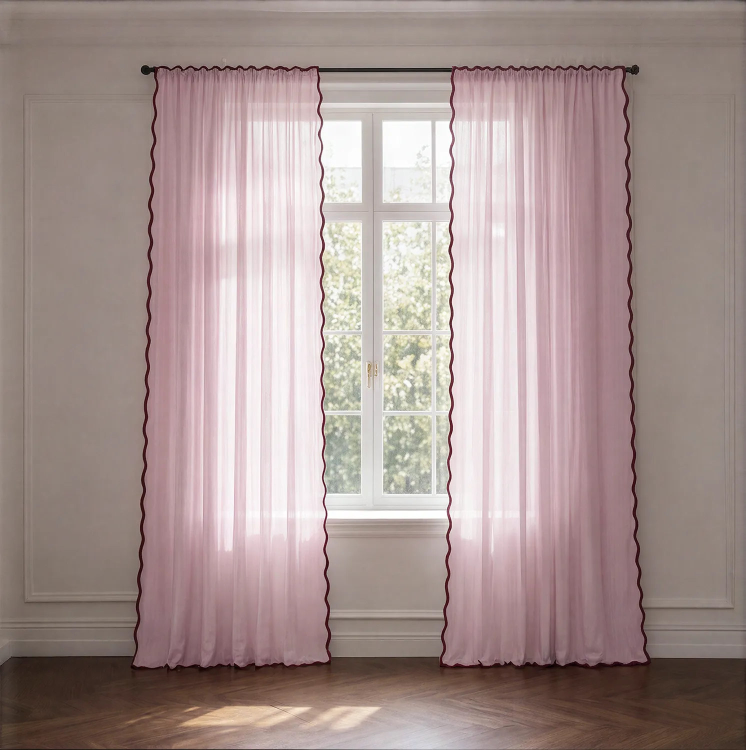 Lot de 2 rideaux - Rideaux en coton Yrsa (rose)
