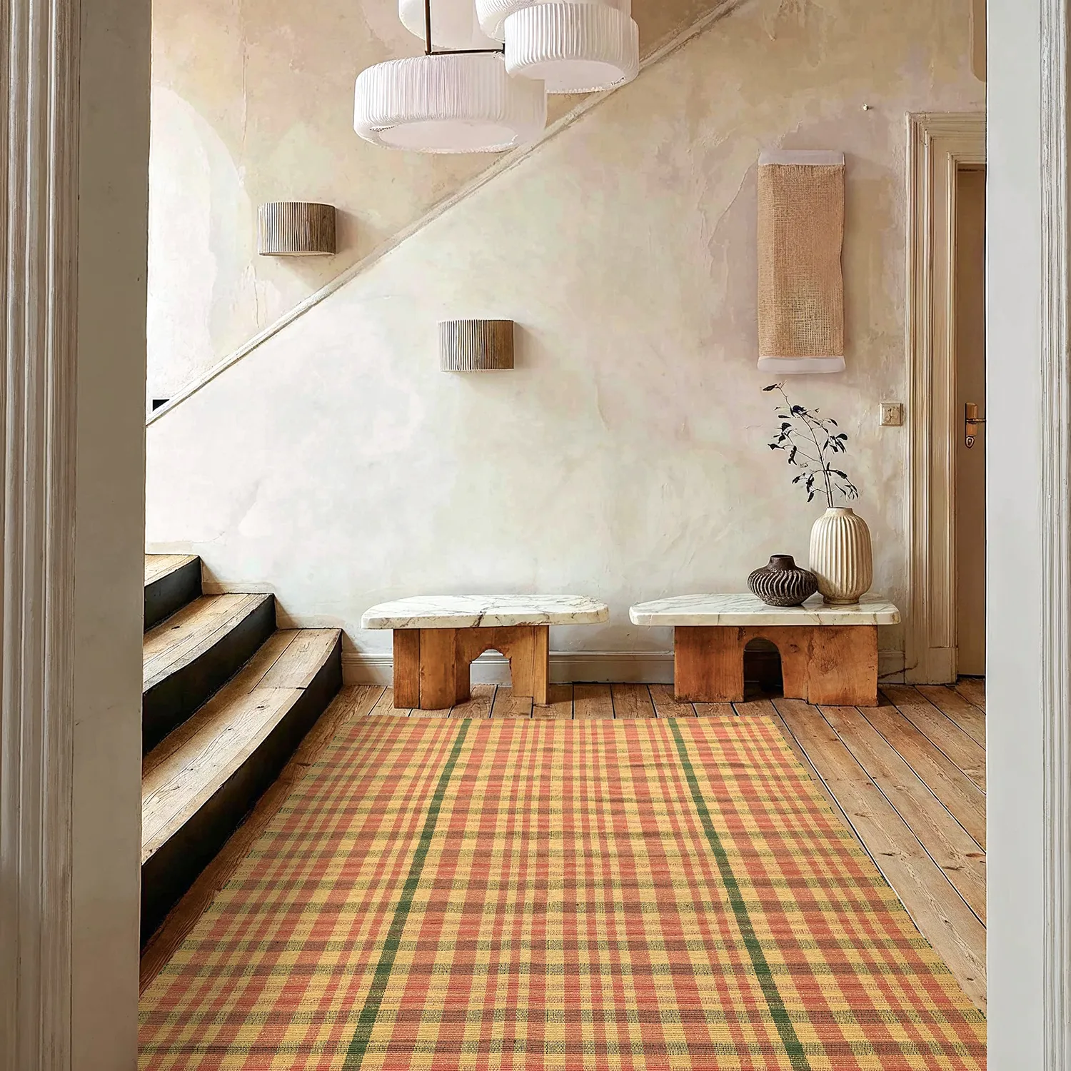 Tapis Coton - Husvik (moutarde/multicolore)