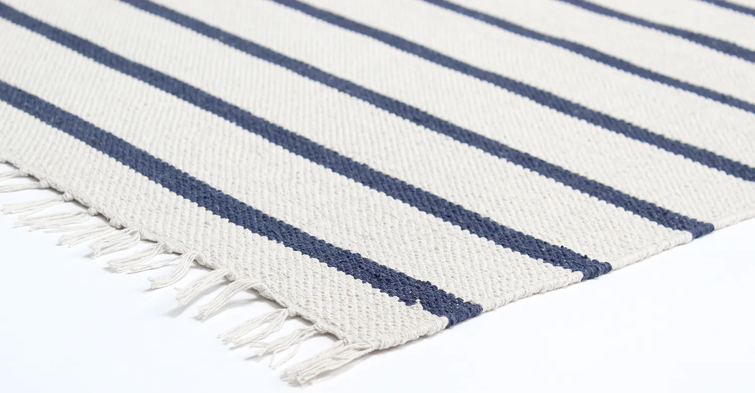 Tapis en coton - Helle (bleu)