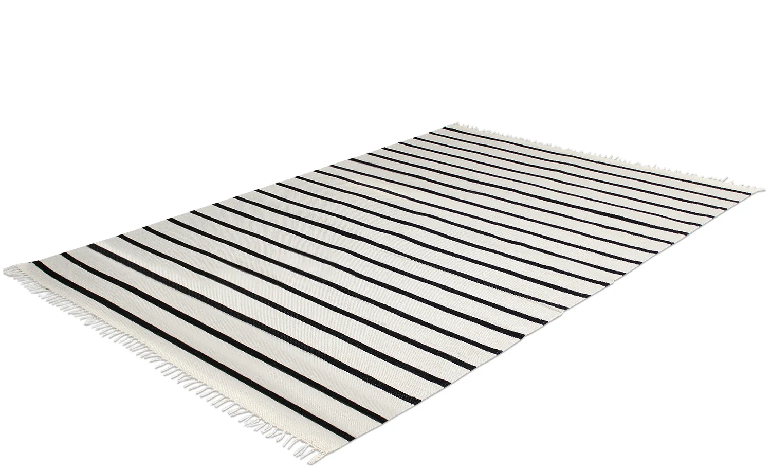 Tapis en coton - Helle (blanc cassé/noir)