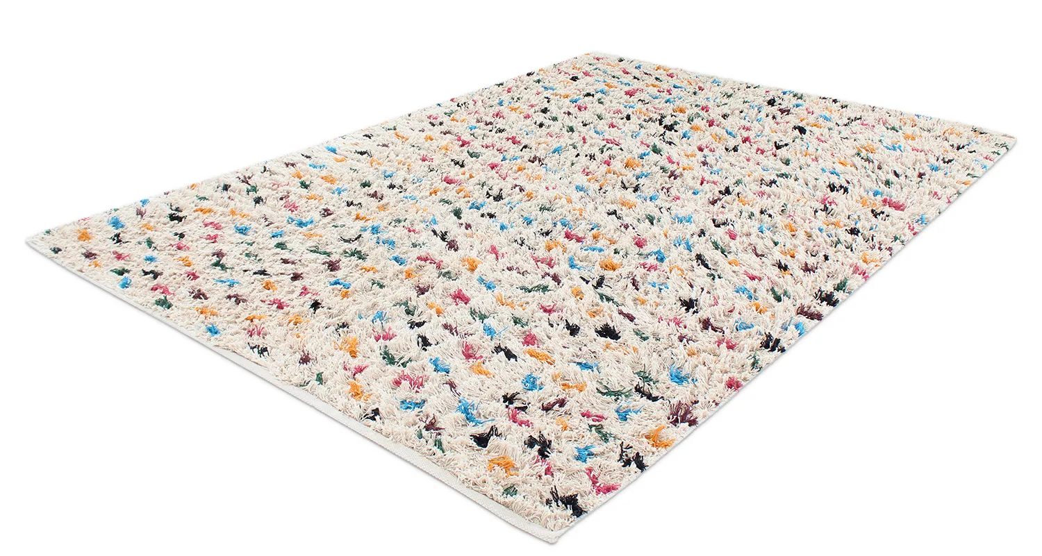 Tapis à poils longs - Litton Natural Cotton Shaggy (beige/multicolore)