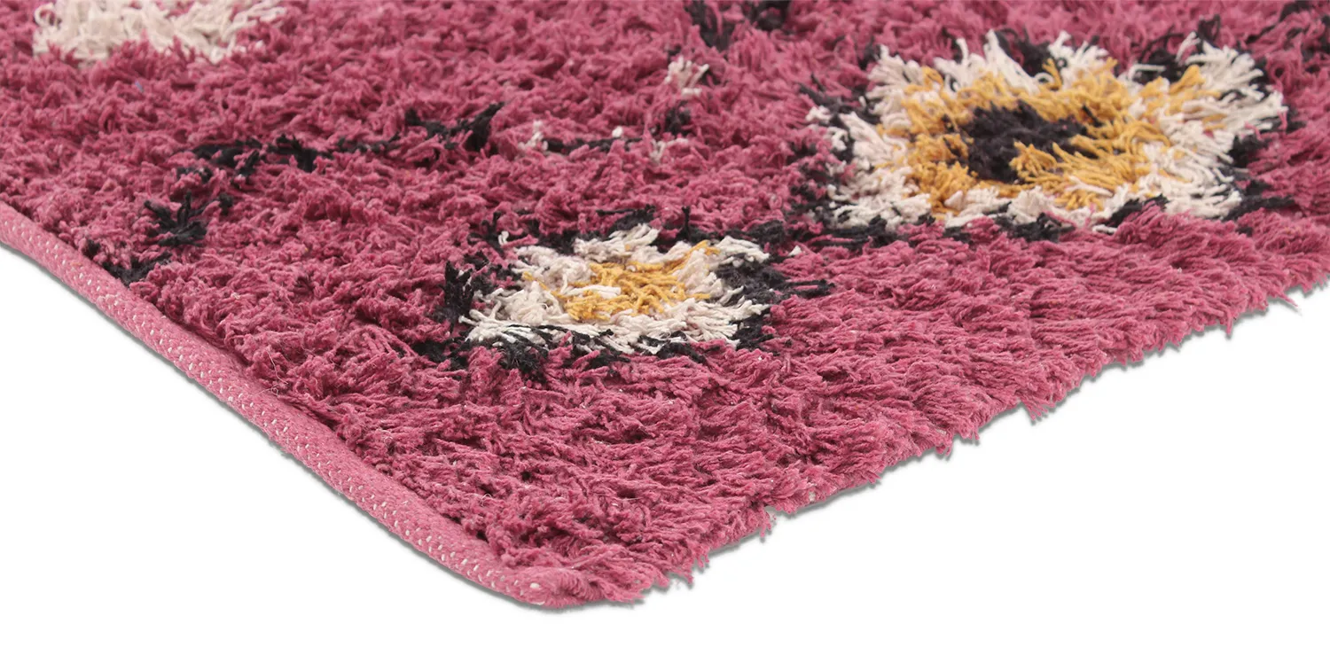 Tapis à poils longs - Nyle Natural Cotton Shaggy (rose/multicolore)