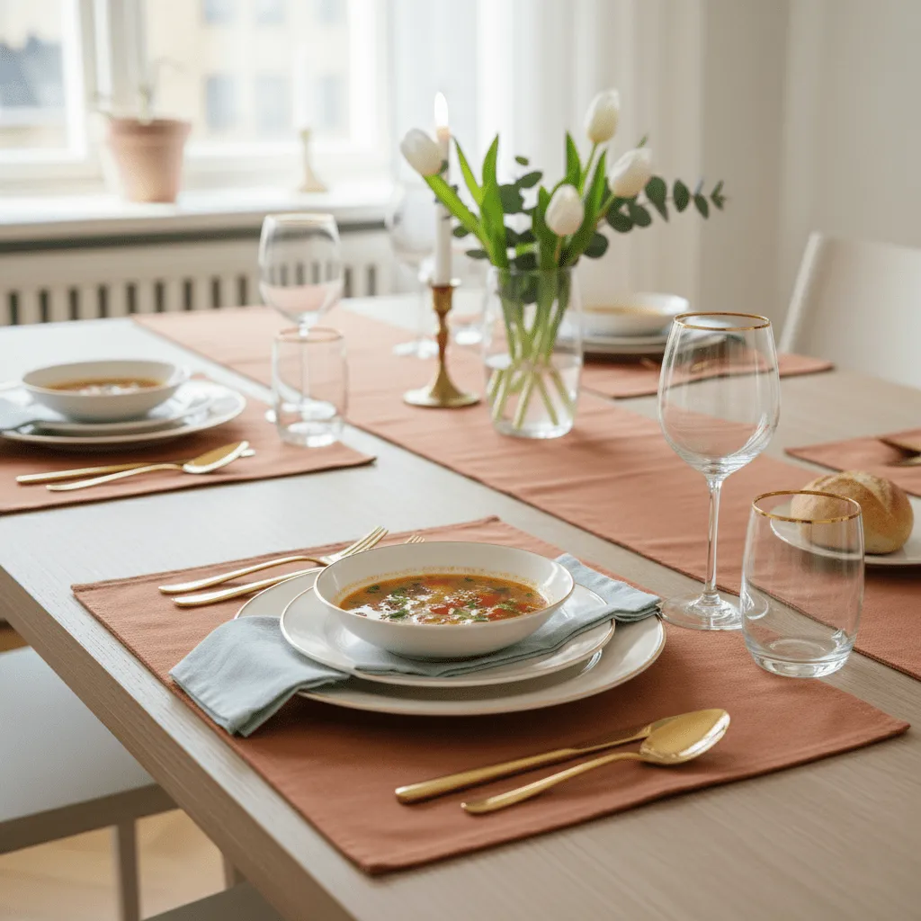 Chemins de table - Niva (marron clair)