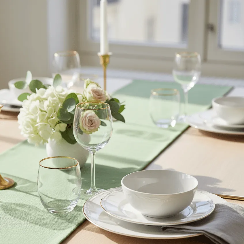 Chemins de table - Niva (vert clair)
