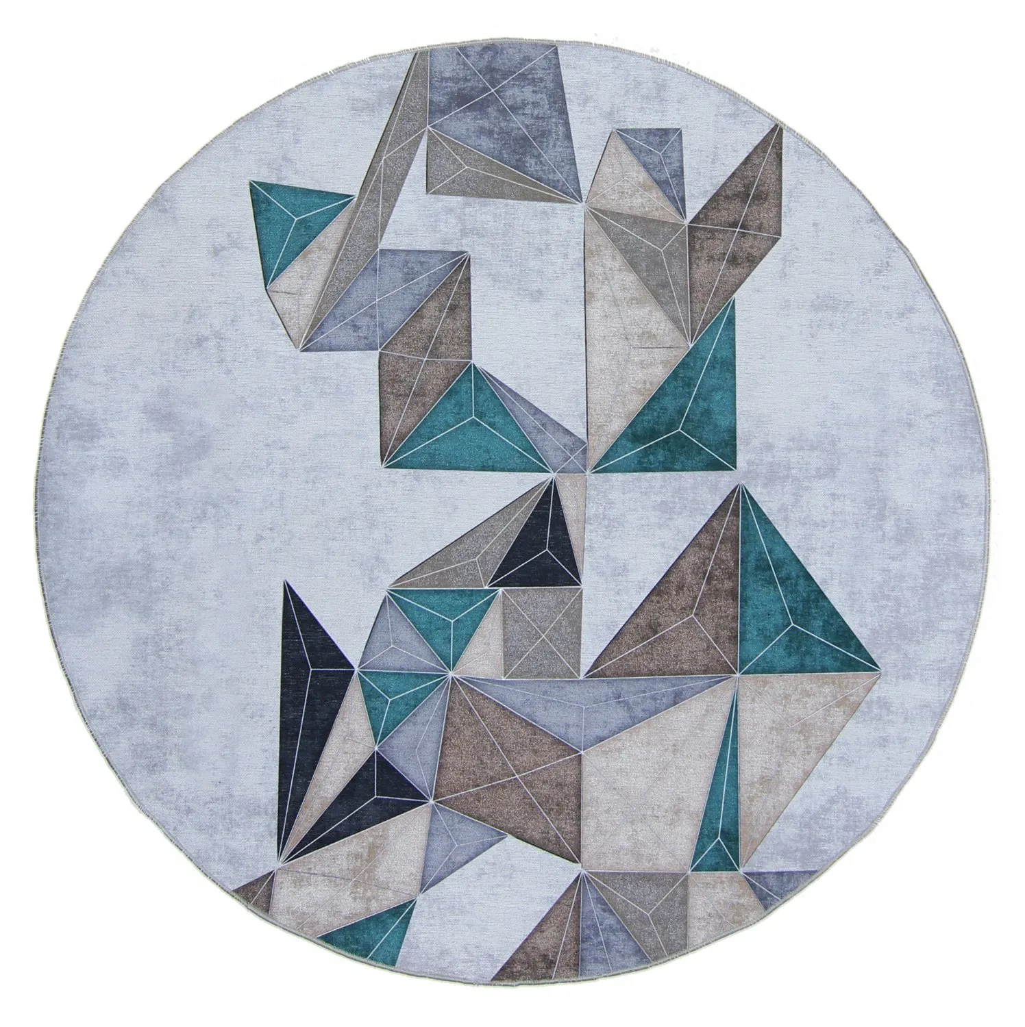 Tapis rond - Feres (gris/beige/multicolore)