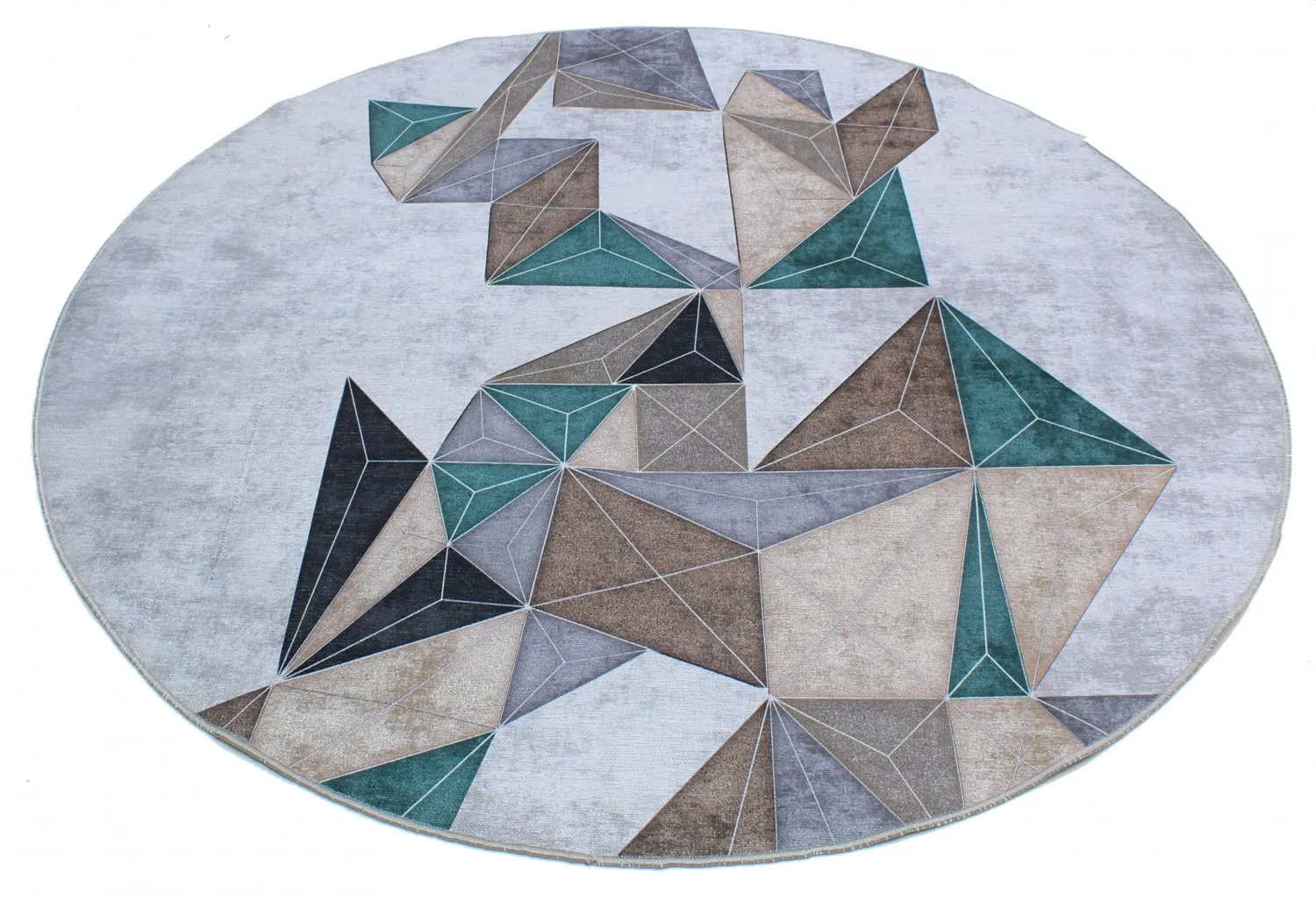 Tapis rond - Feres (gris/beige/multicolore)