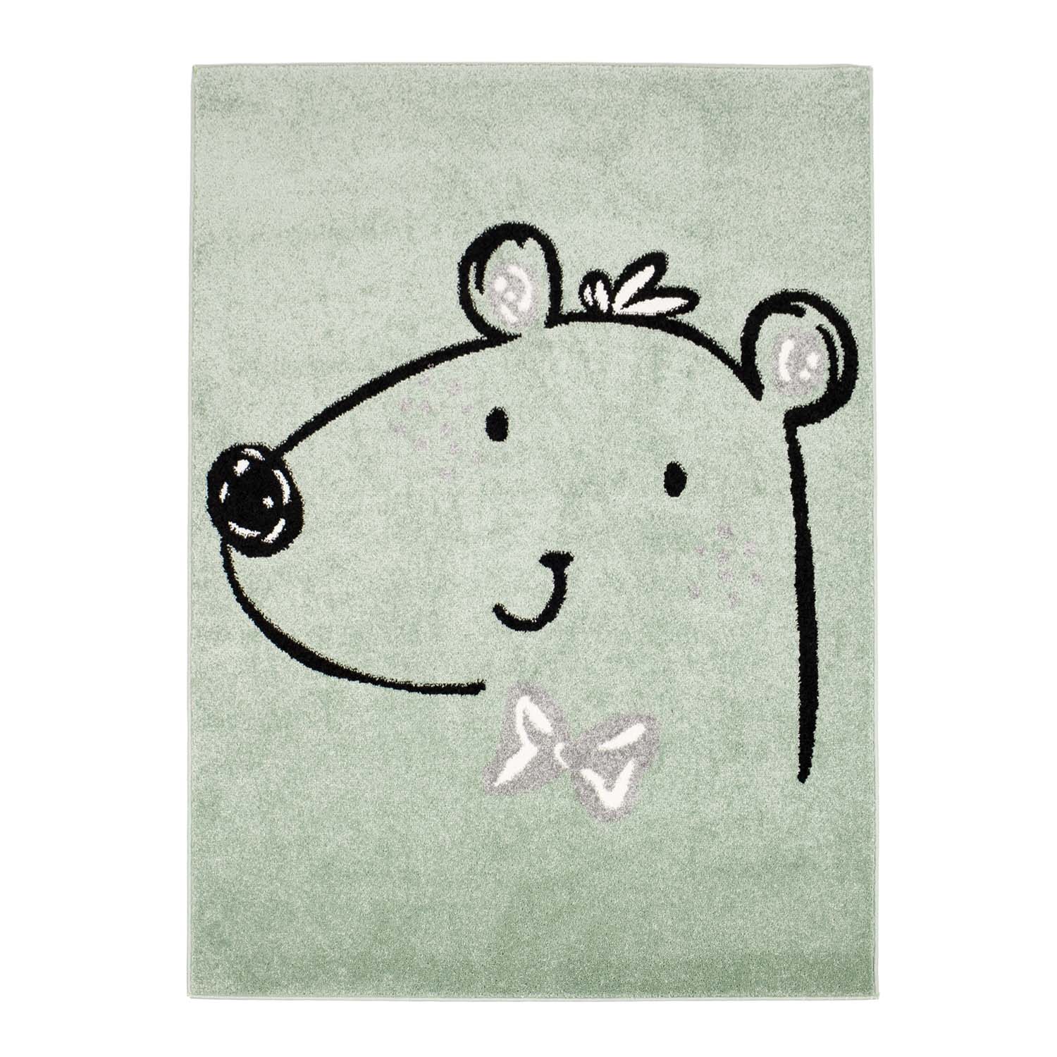 TAPIS ENFANTS Tapis pour les chambres d’enfants pour garçon fille avec Bubble Bear vert ours