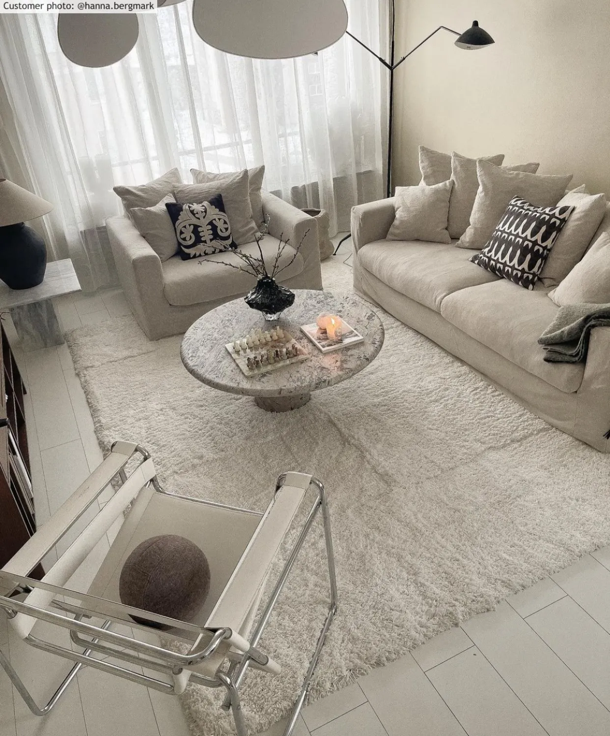 Tapis à poils longs - Cannes (blanc)