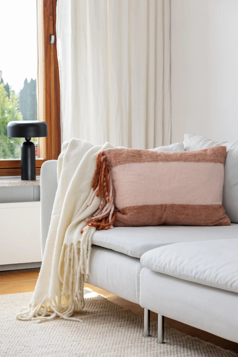 Housse de coussin en mélange de laine - Carol (rose)