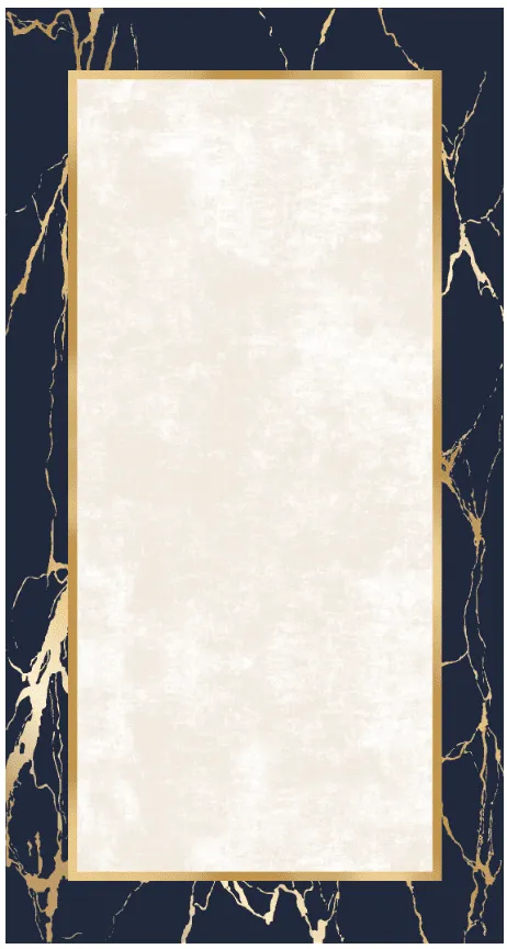 Tapis Wilton - Cerasia (bleu foncé/blanc/doré)