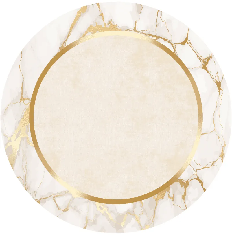 Tapis rond - Cerasia (beige/blanc/doré)
