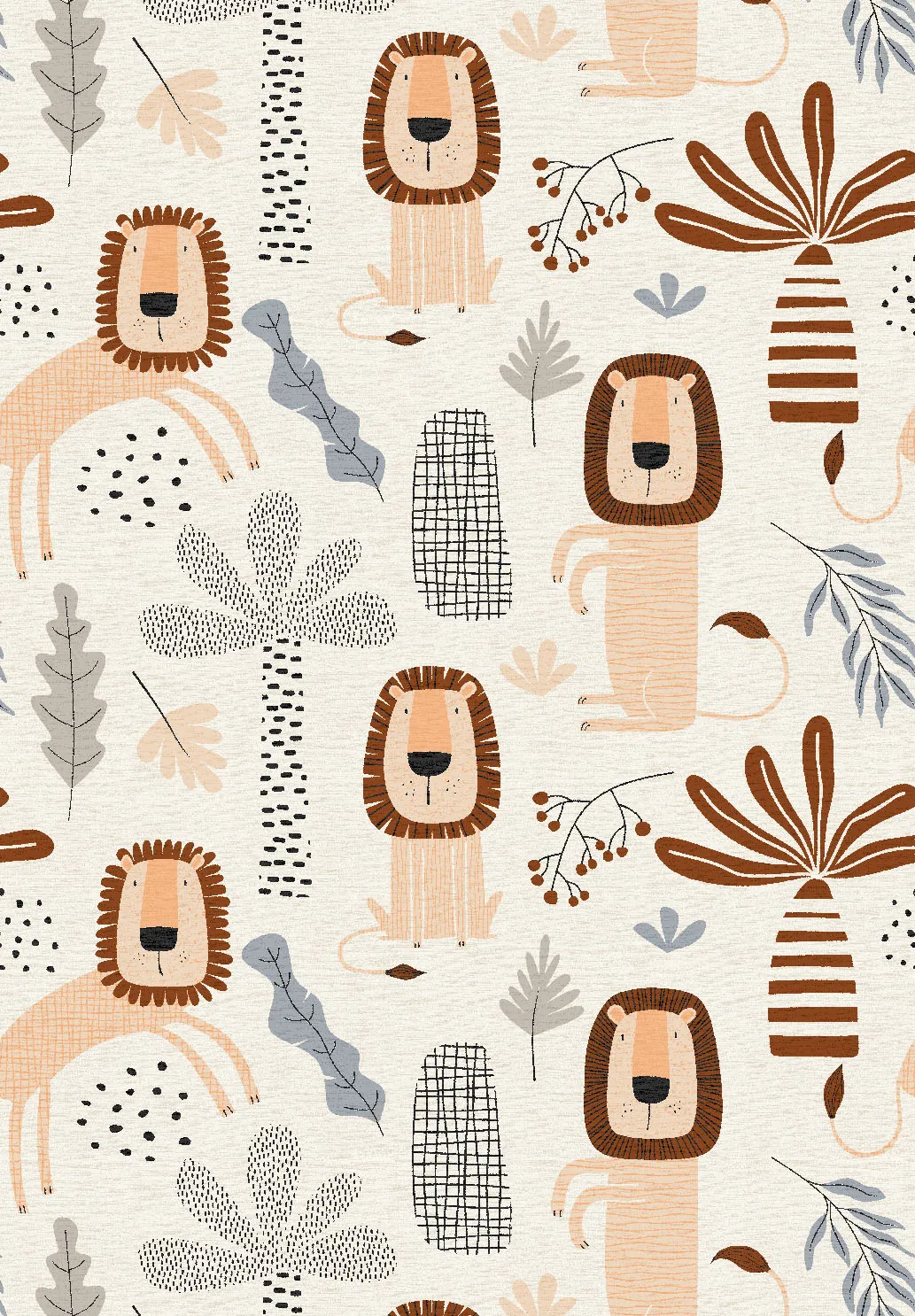 Tapis pour enfants - Lion Friends (beige)
