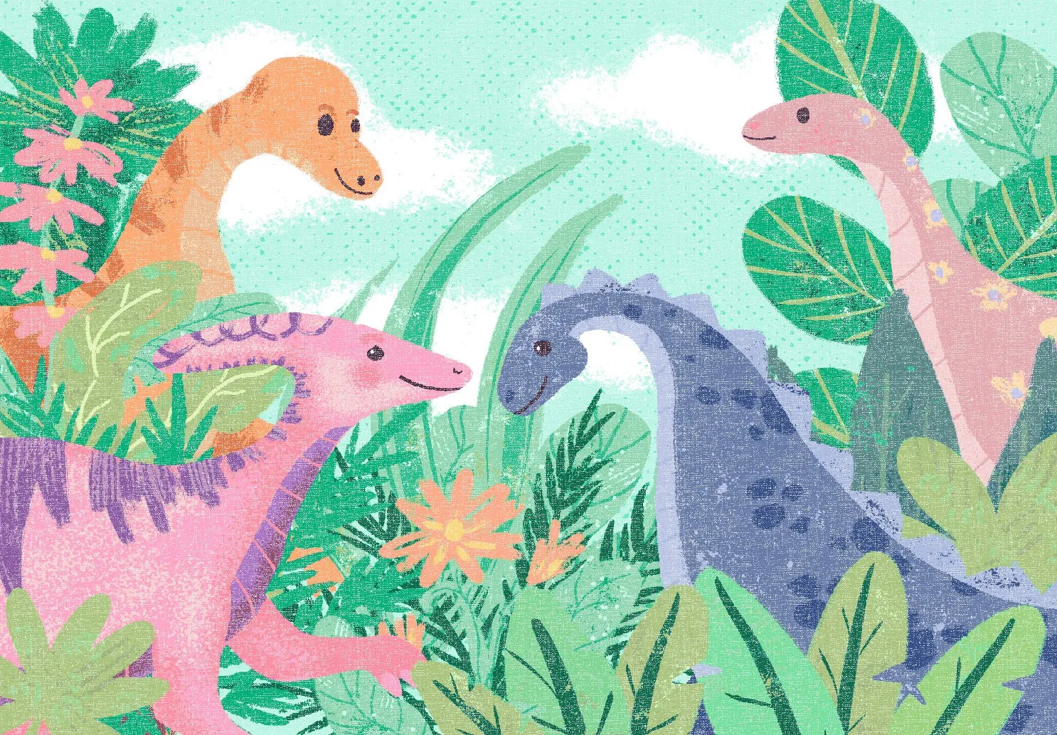 Tapis pour enfants - Dino Friends (multicolore)