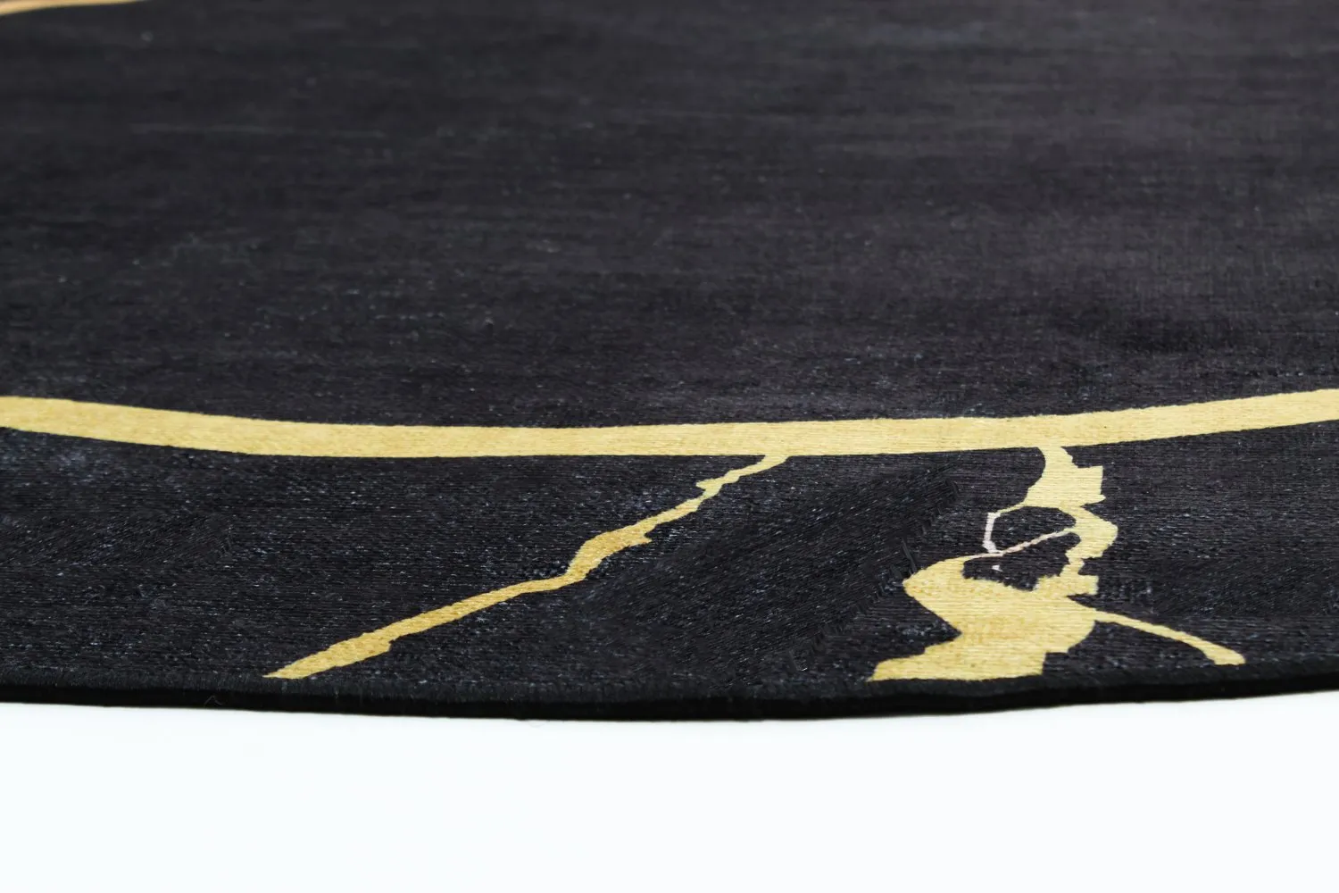 Tapis rond - Cerasia (noir/doré)