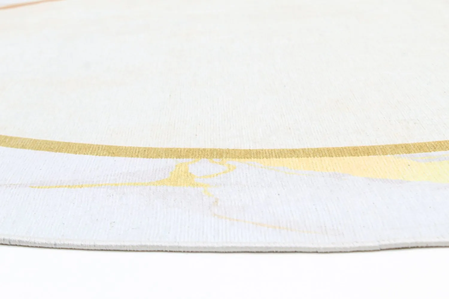 Tapis rond - Cerasia (beige/blanc/doré)
