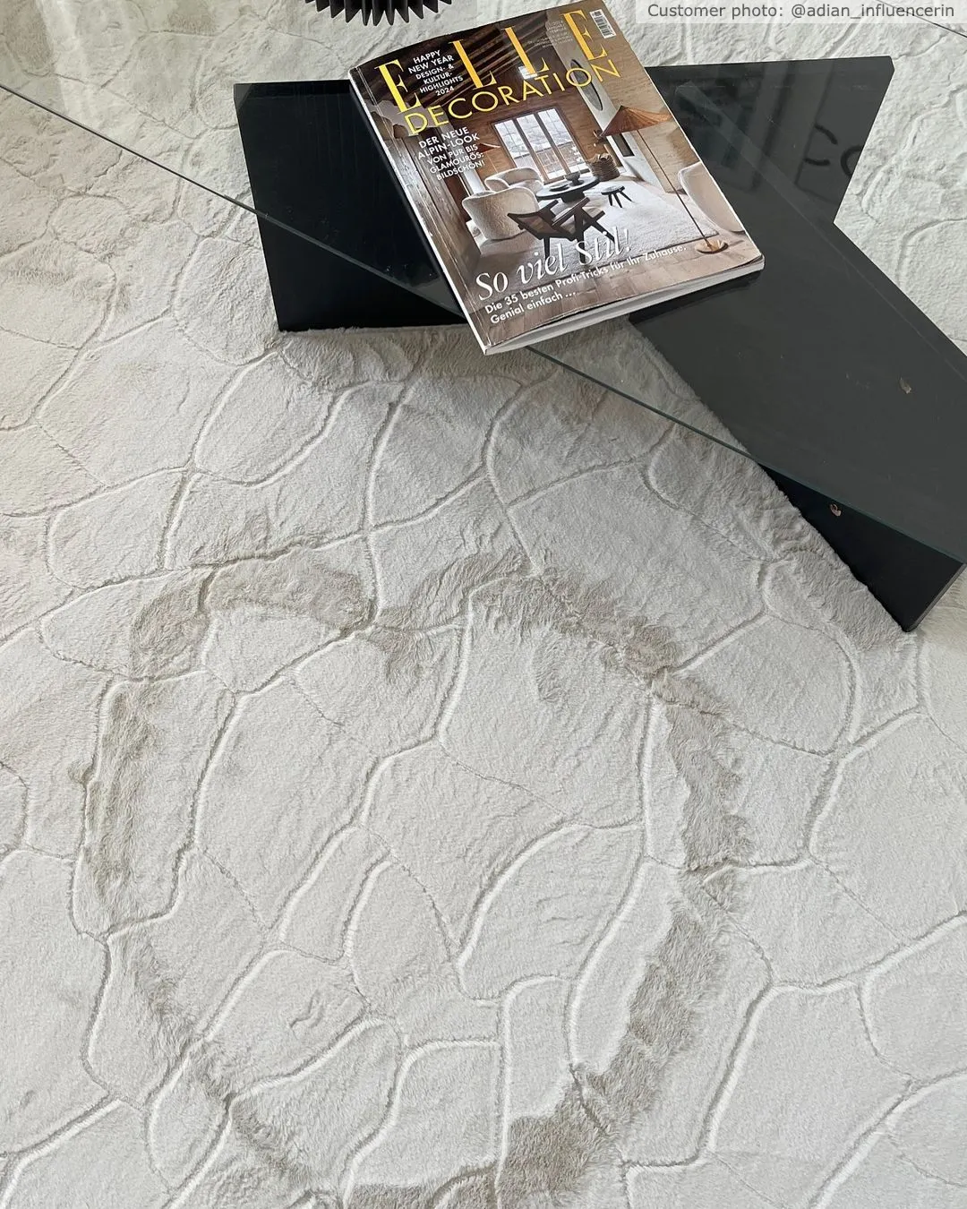 Tapis à poils longs - Cora (blanc cassé)