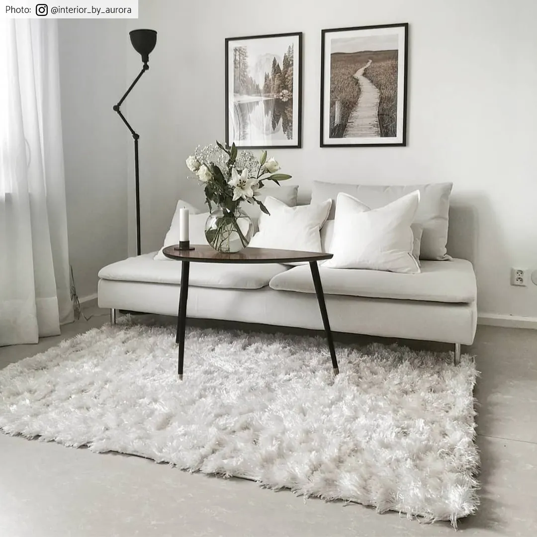 Tapis à poils longs - Janjira (blanc)