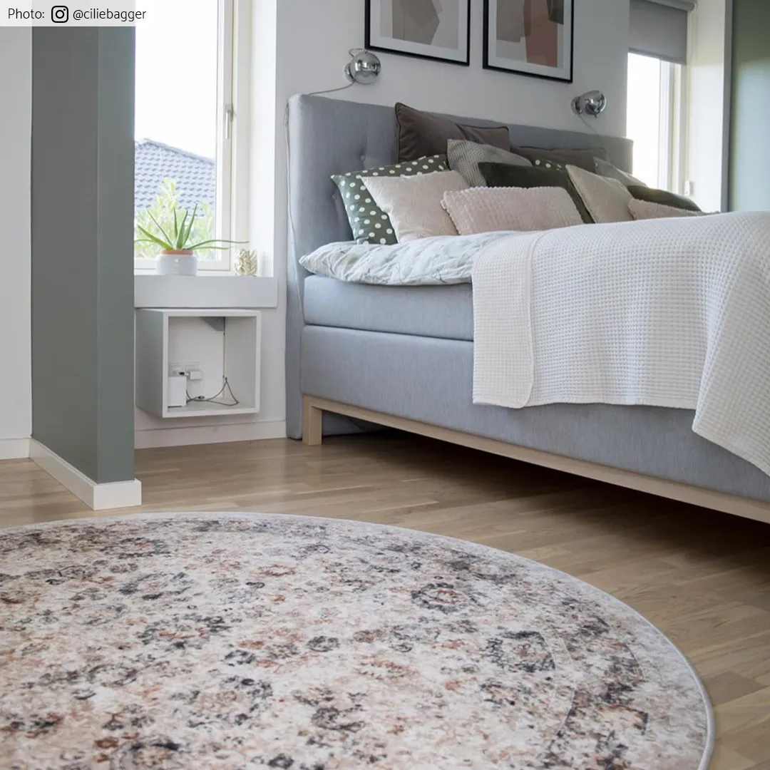 Tapis rond - Toujane (gris)