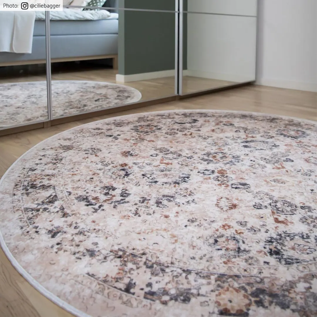 Tapis rond - Toujane (gris)