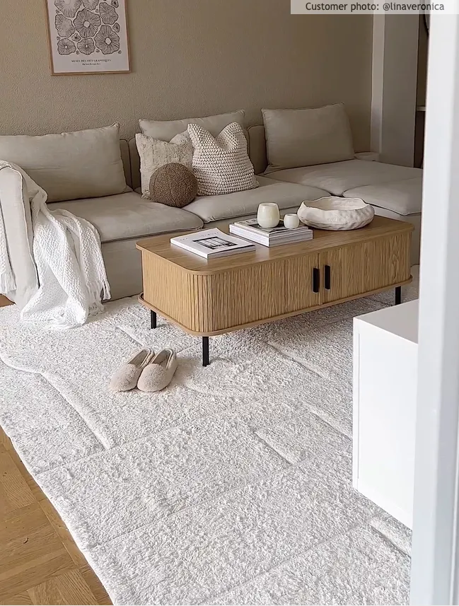 Tapis shaggy - Cremona Natural Cotton Shaggy (blanc cassé)