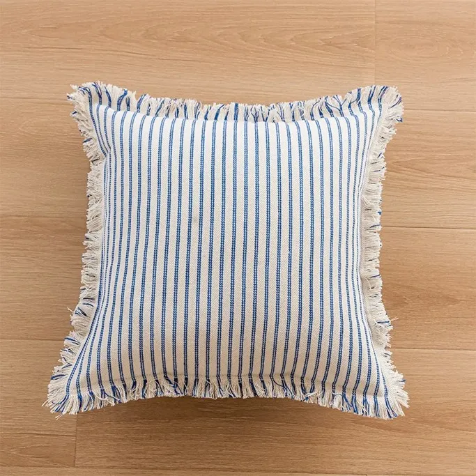 Housse de coussin - Fringed (bleu)