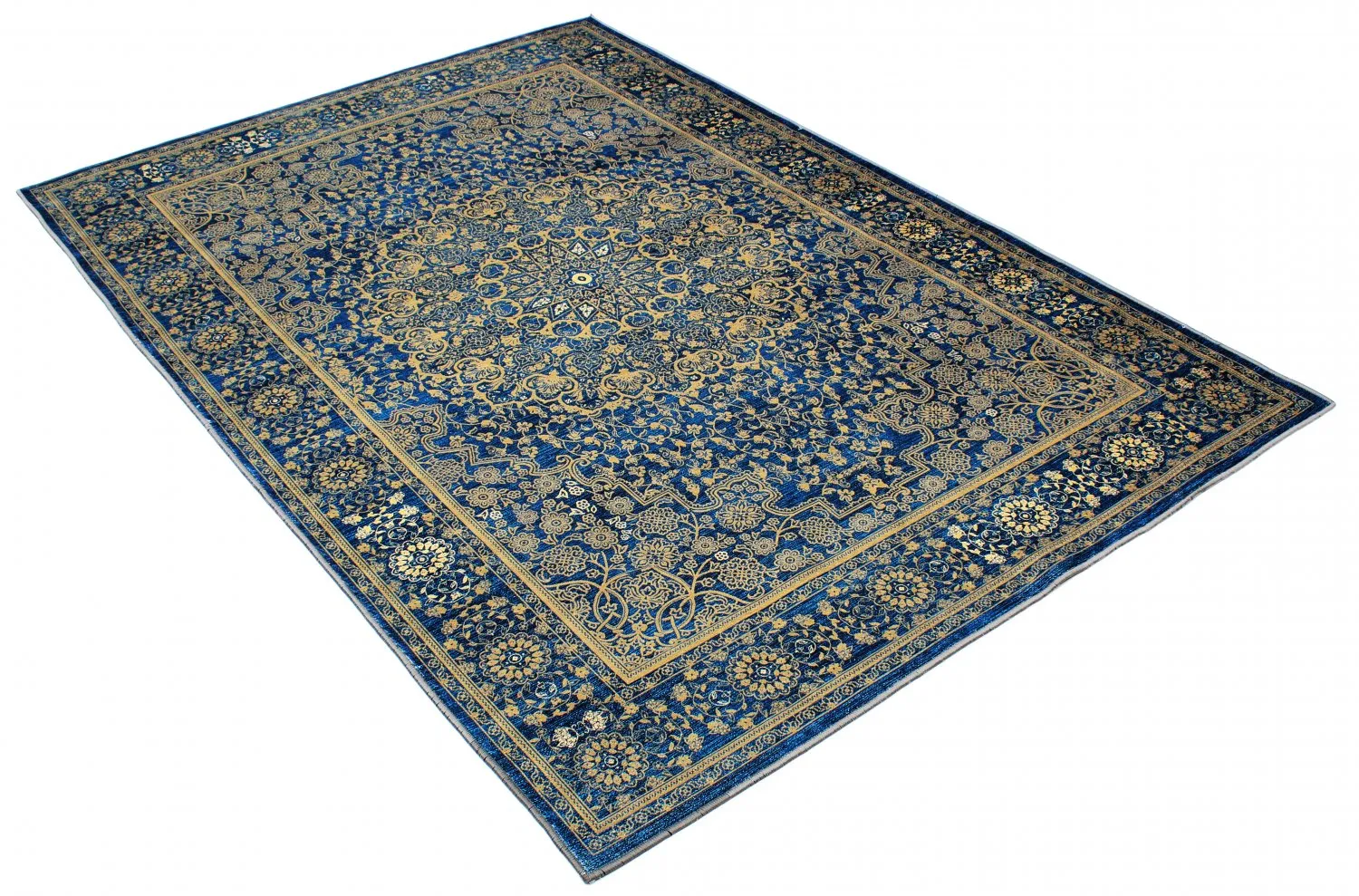 Tapis Wilton - Vinadio (bleu/doré)