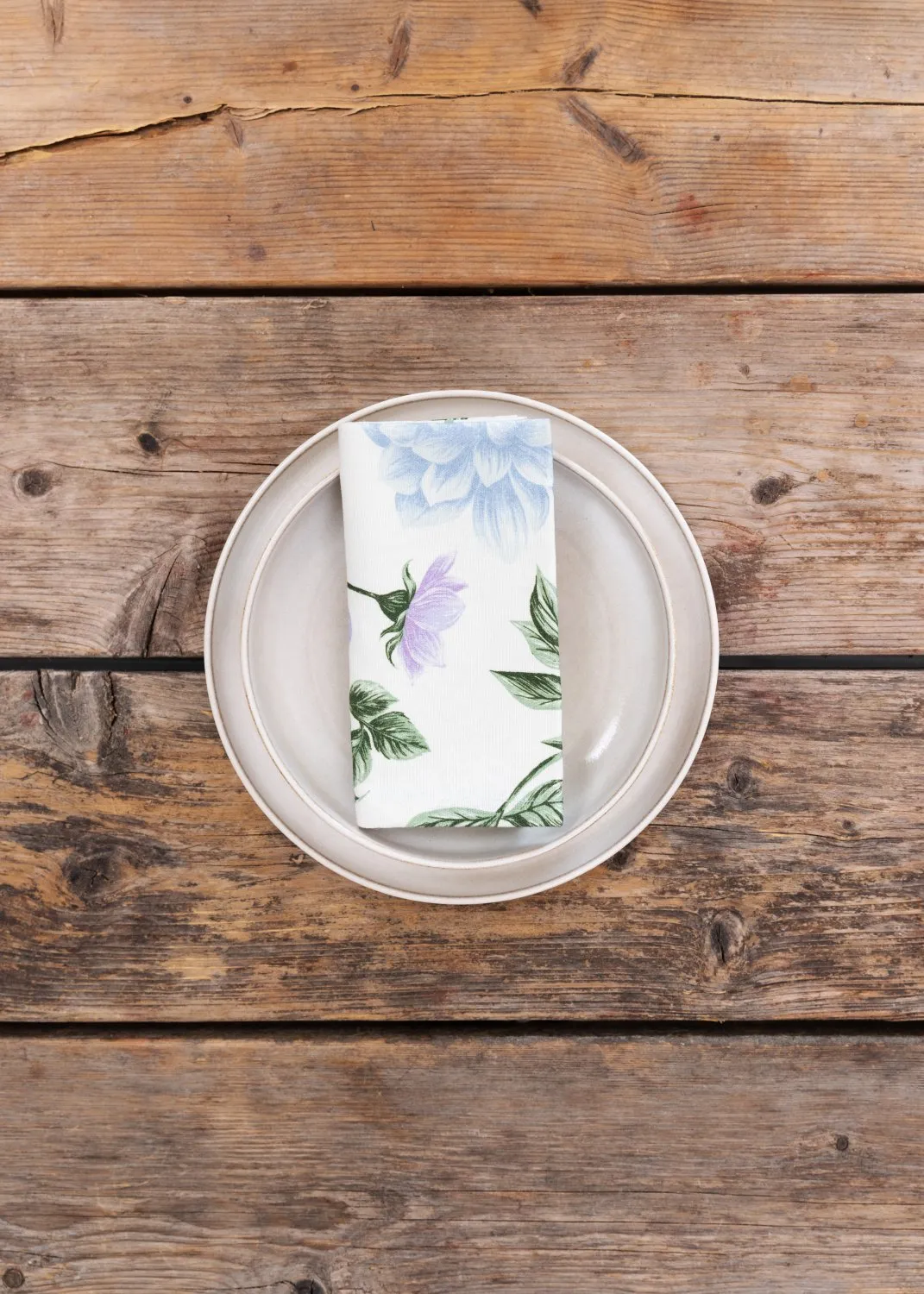 Serviettes de table en tissu - lot de 4 Dahlia (bleu)