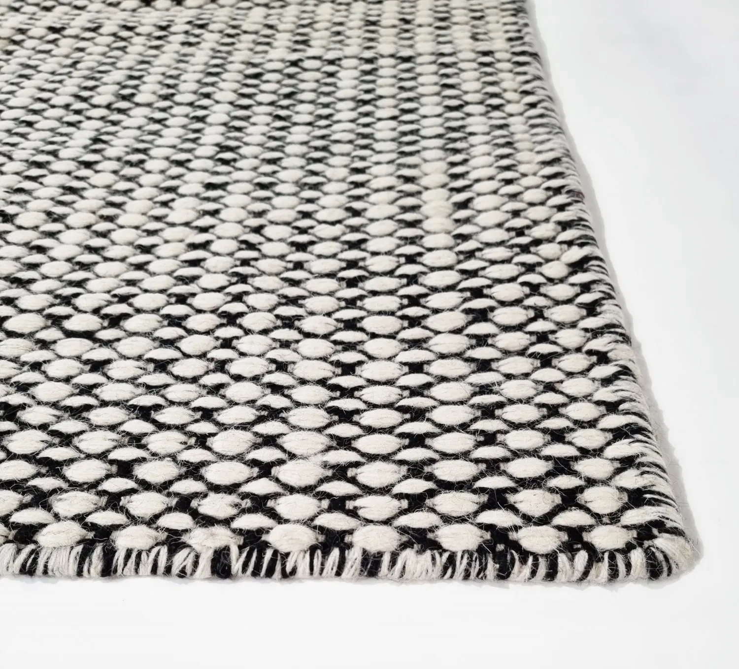 Tapis en laine - Delly (noir/blanc)