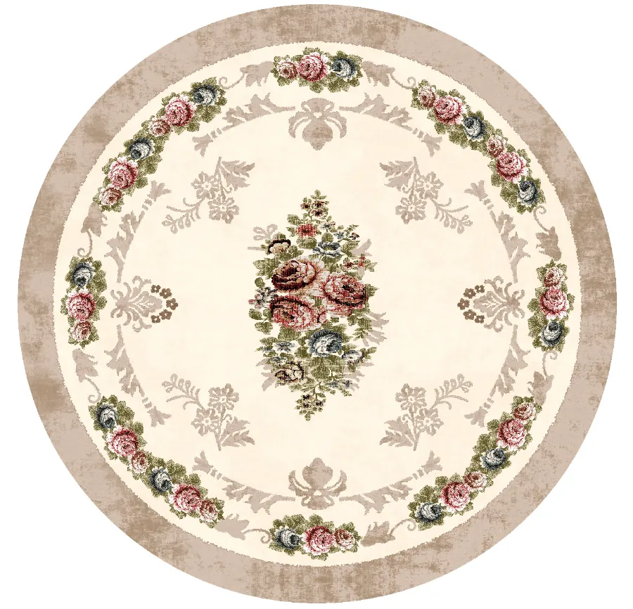 Tapis rond - Delpha (beige/multicolore)