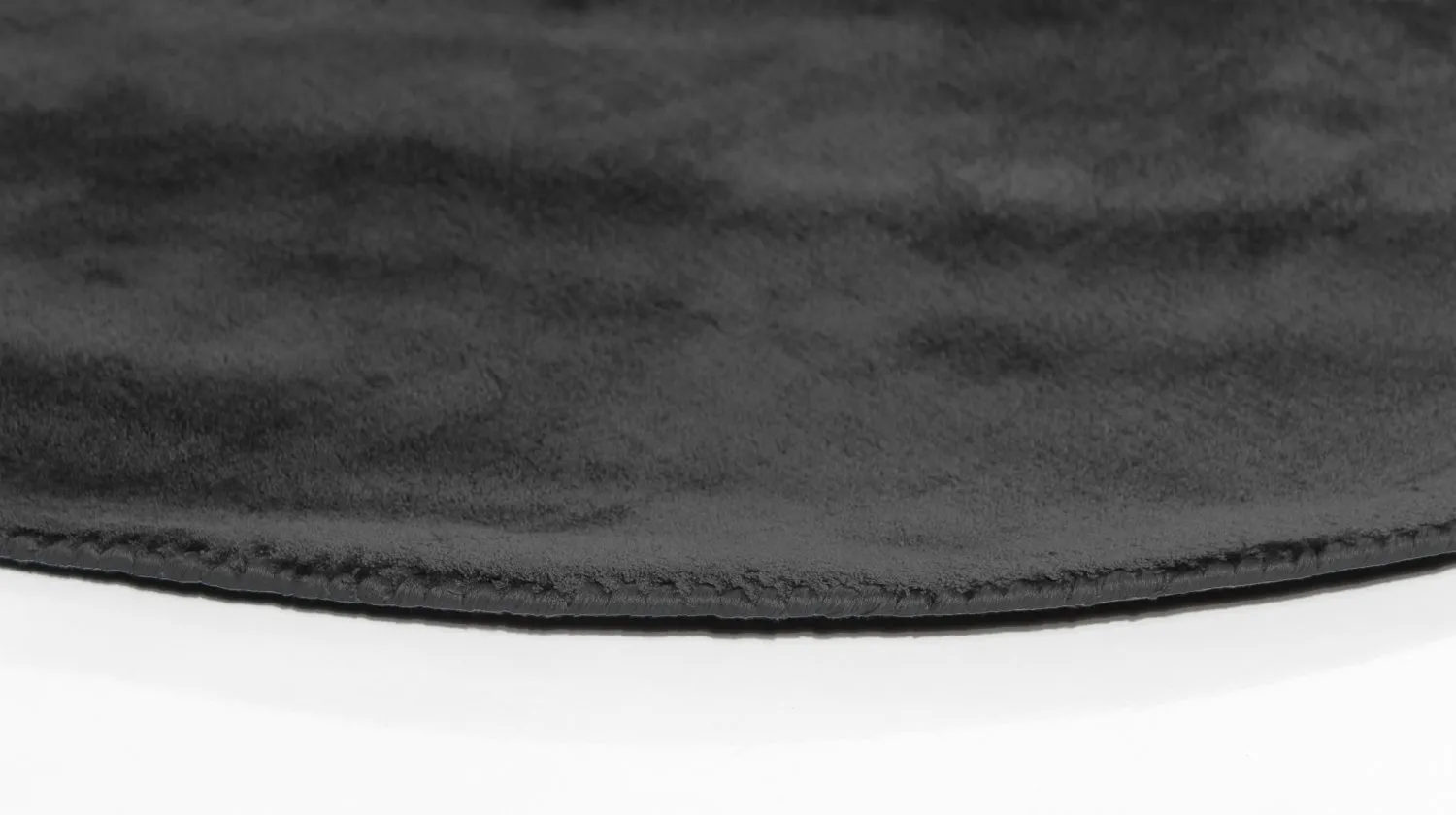 Tapis rond - PET recyclé avec aspect viscose (noir)