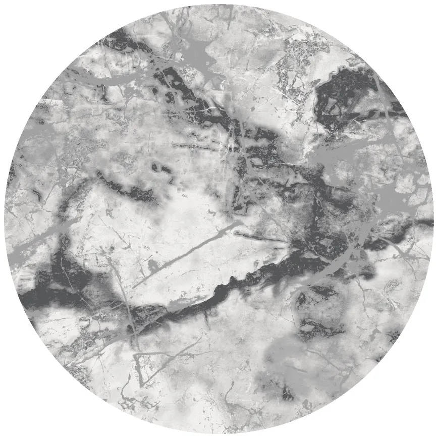 Tapis rond - Mermer (gris/blanc)