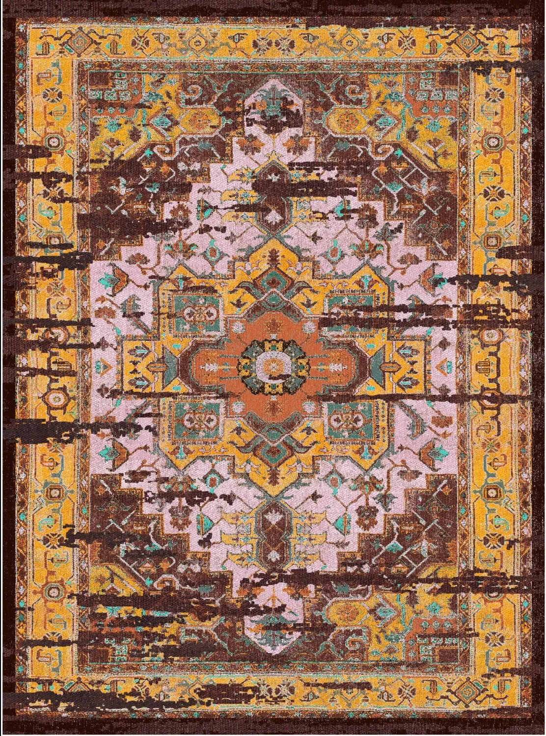 Tapis Wilton - Darnah (jaune/multicolore)