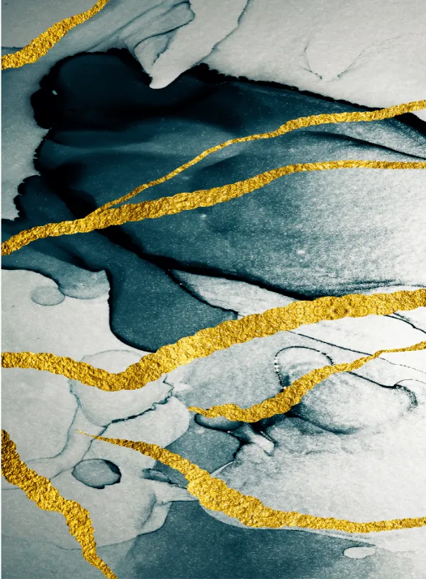 Tapis Wilton - Alvaro (bleu/blanc/doré)