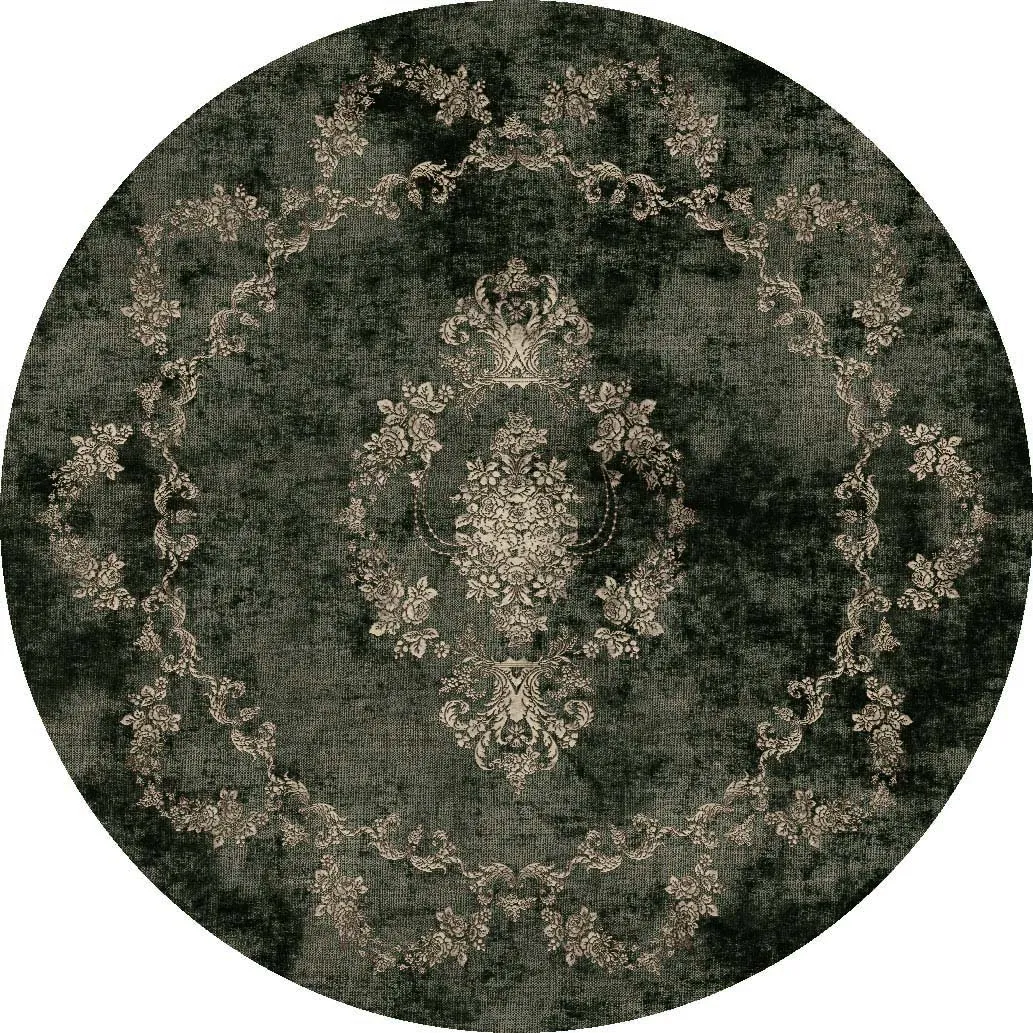 Tapis rond - Taknis (vert foncé)