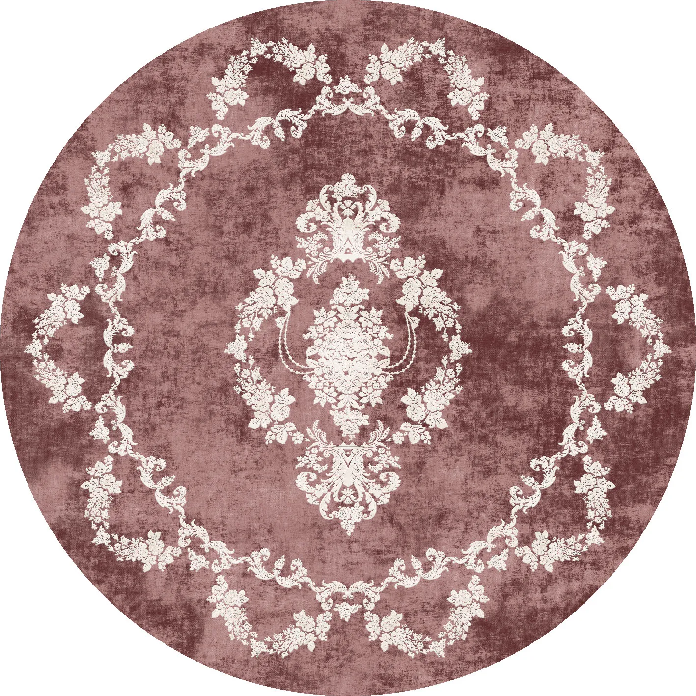 Tapis rond - Taknis (rouge)