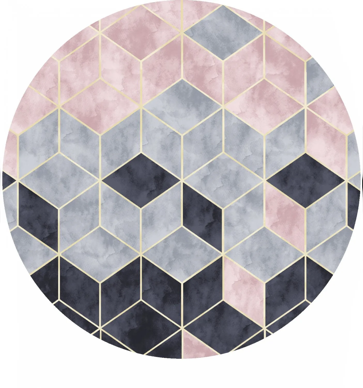 Tapis rond - Brigooda (rose)