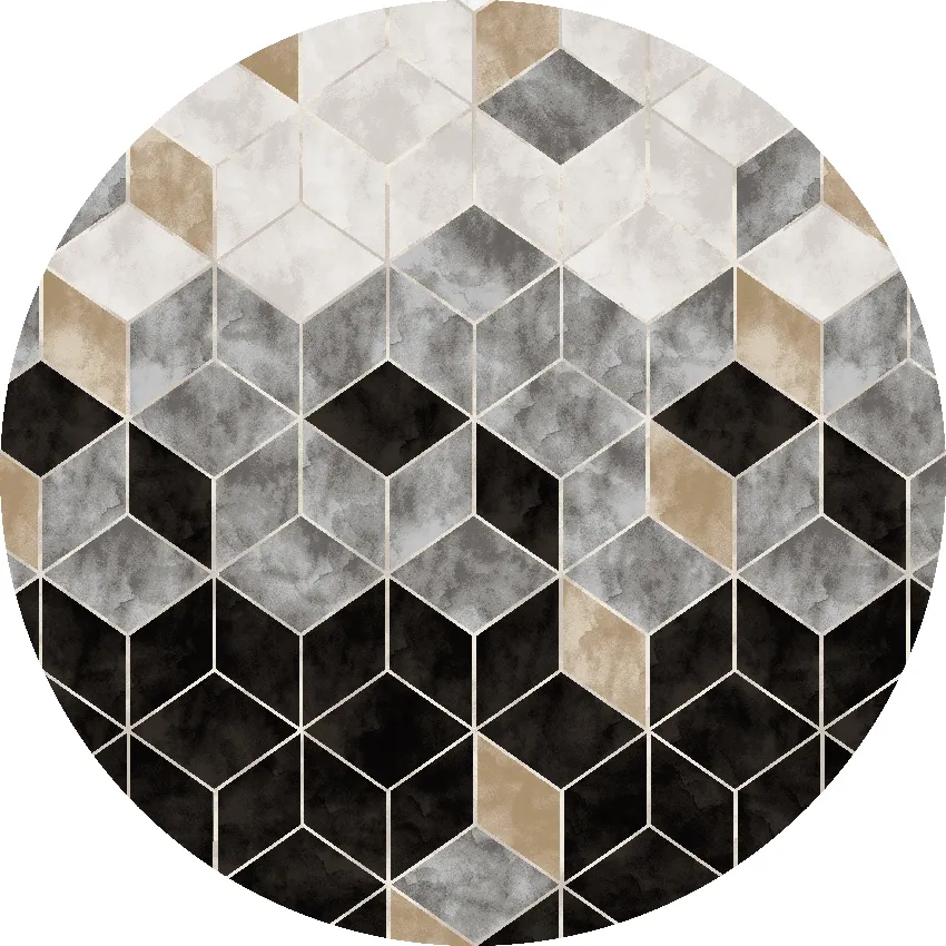 Tapis rond - Brigooda (gris)