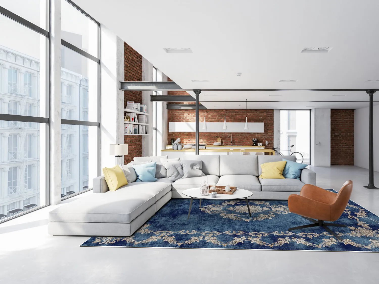 Tapis Wilton - Taknis (bleu)