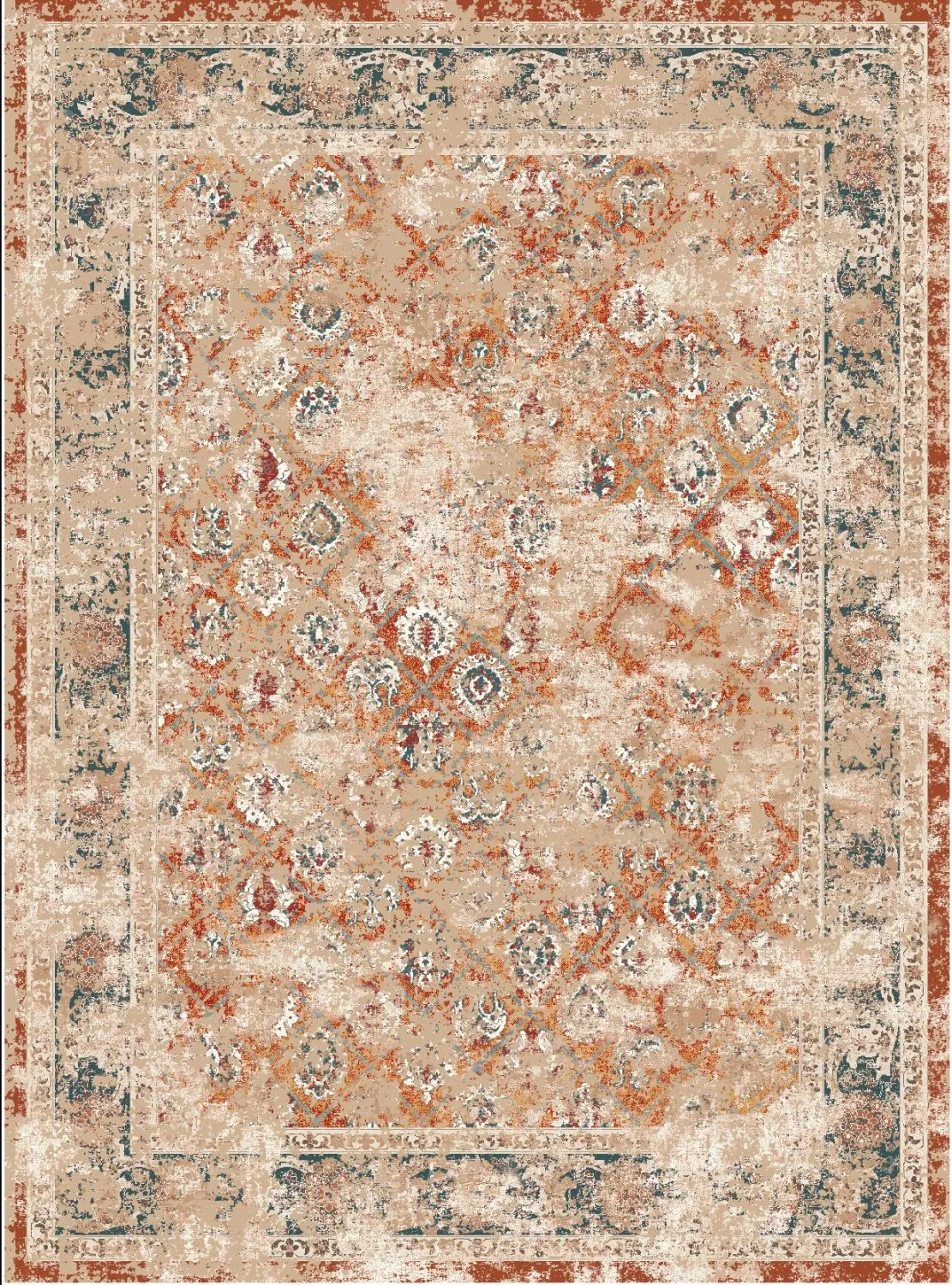 Tapis Wilton - Douz (rouge/multicolore)