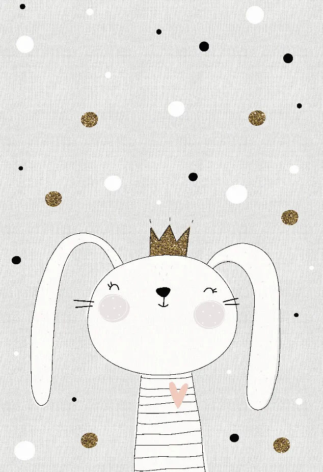 Tapis enfant - Rabbit Crown (gris)