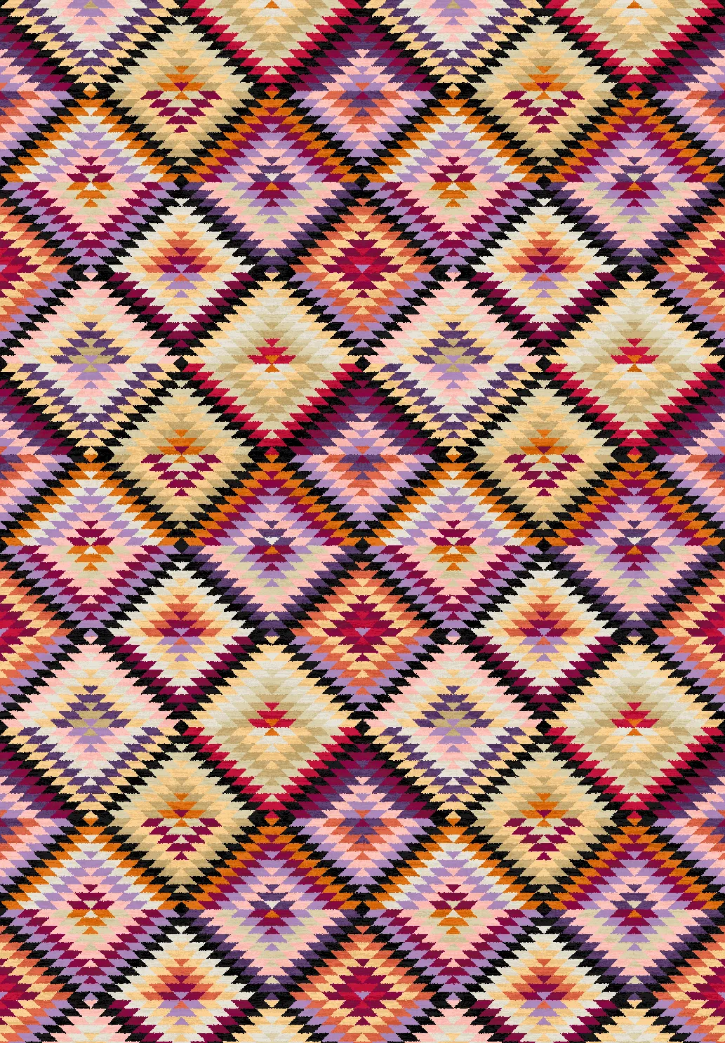 Tapis Wilton - Deia (rose/multicolore)