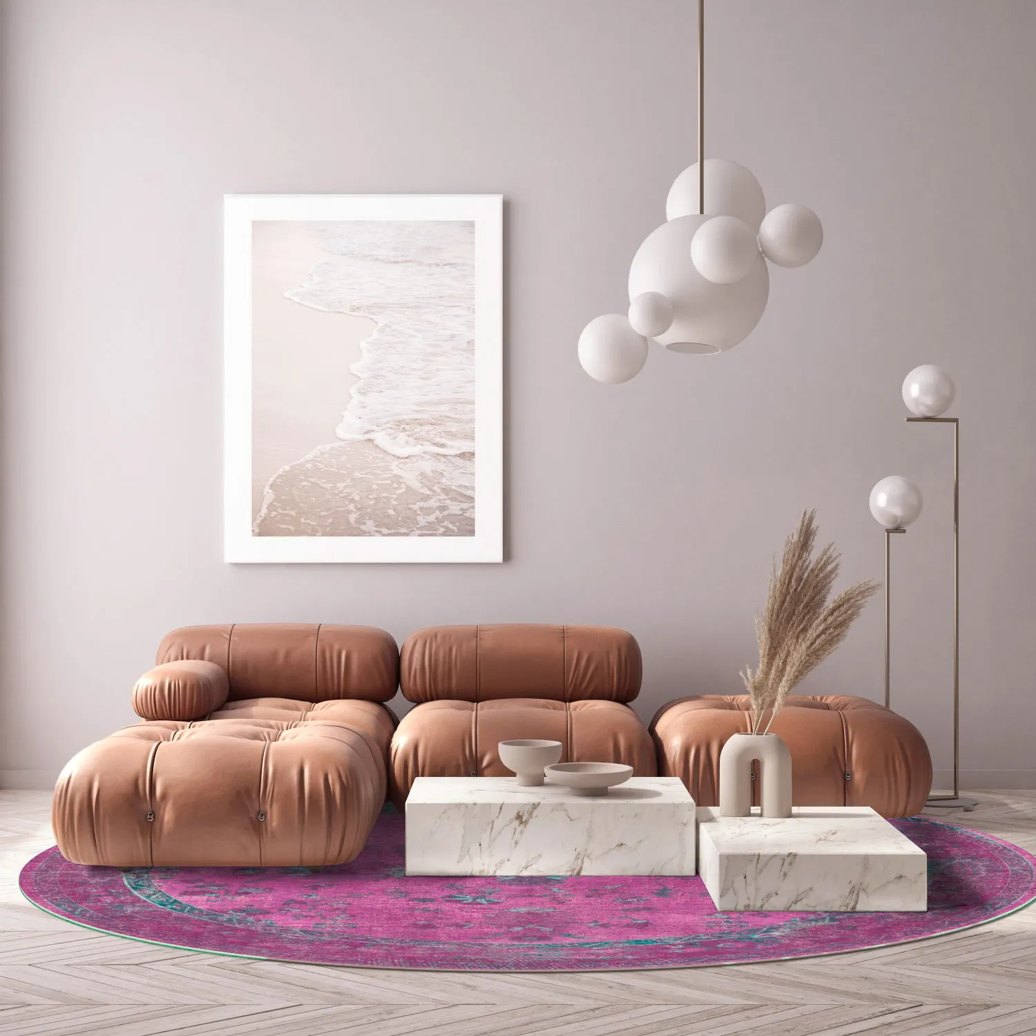 Tapis rond - Gombalia (violet)