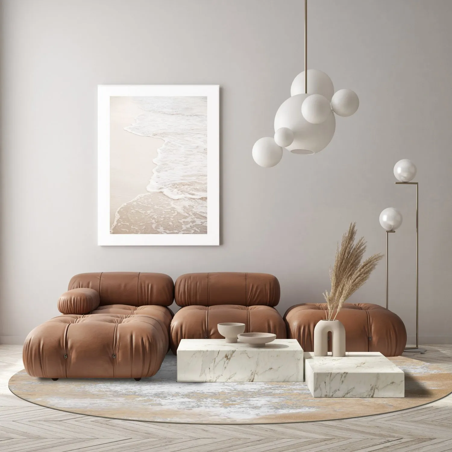 Tapis rond - Zarzi (beige)