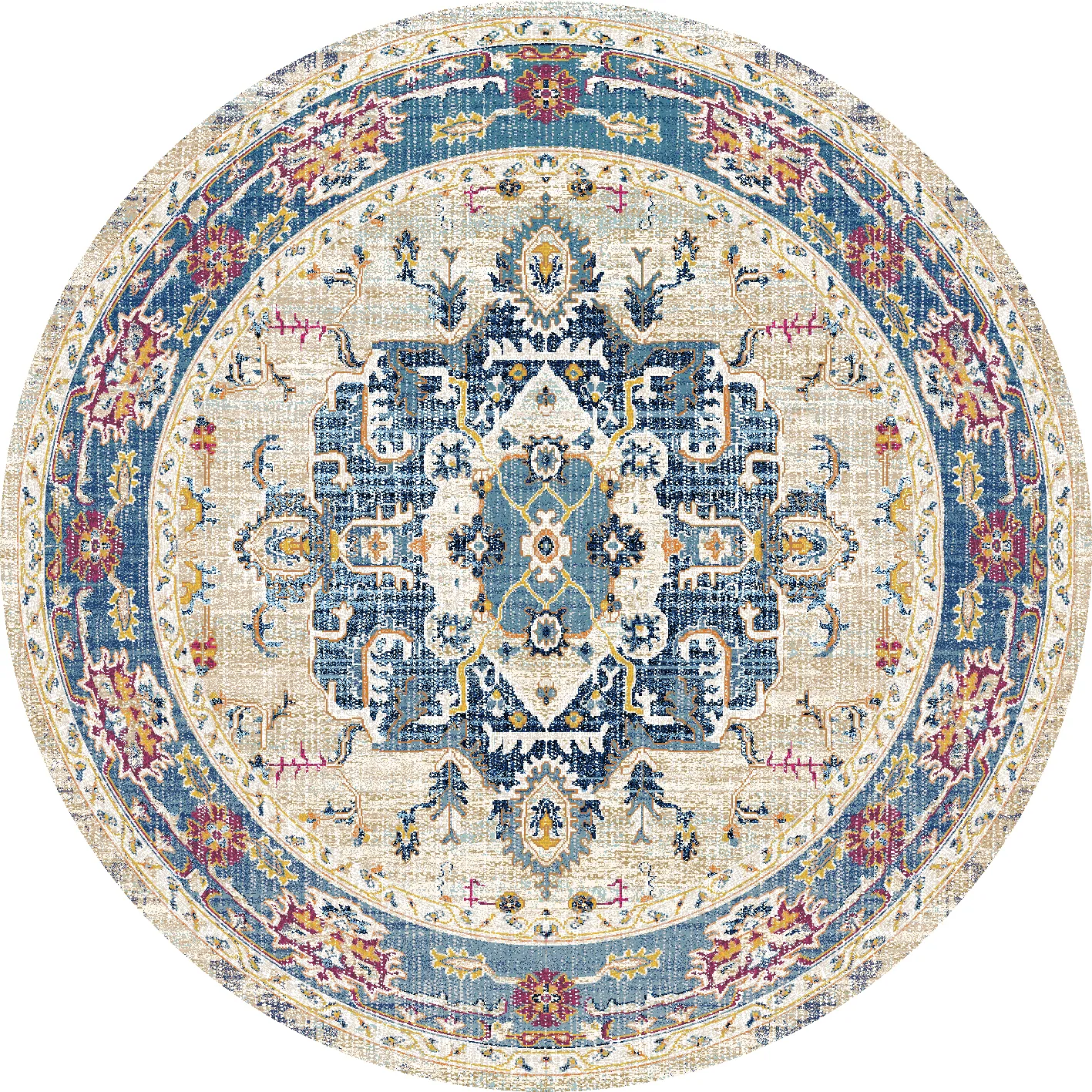 Tapis rond - Siliana (bleu)