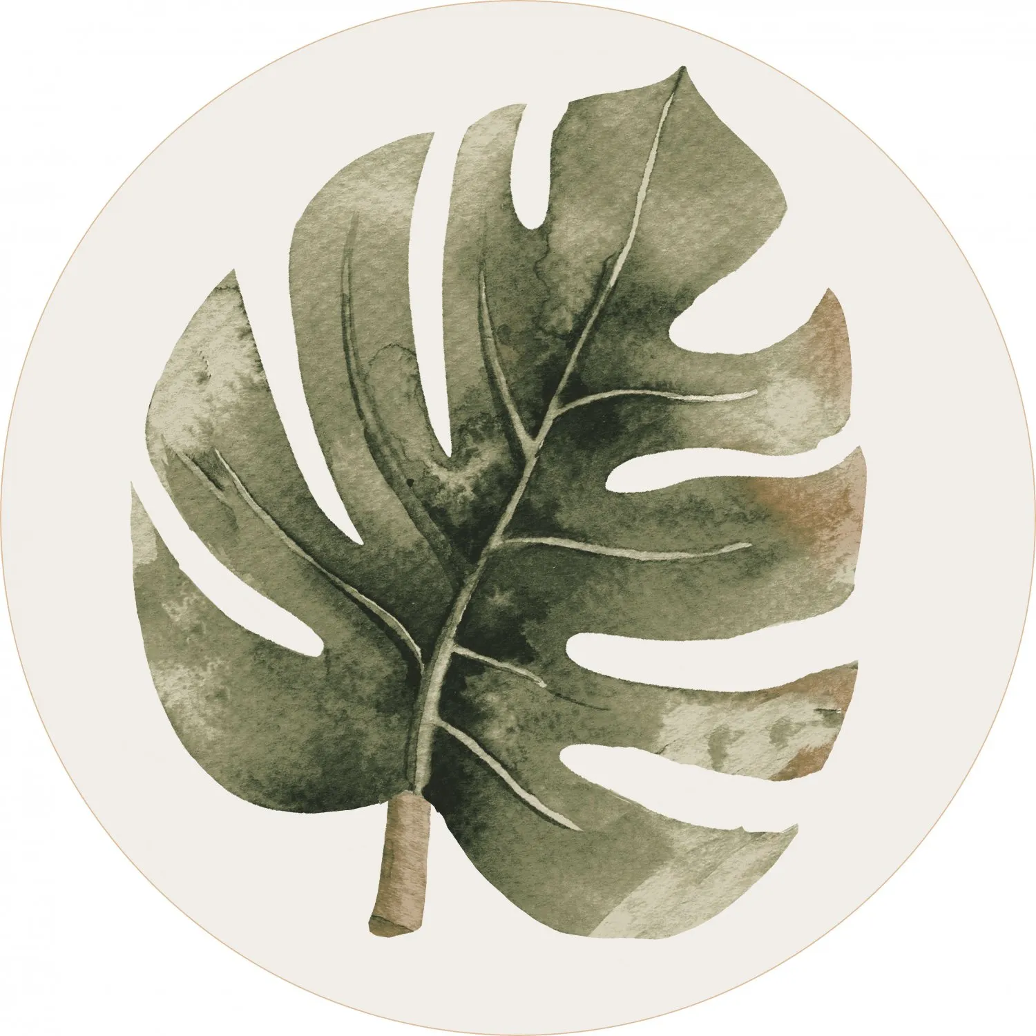 Tapis rond - Falling Leaves (vert)
