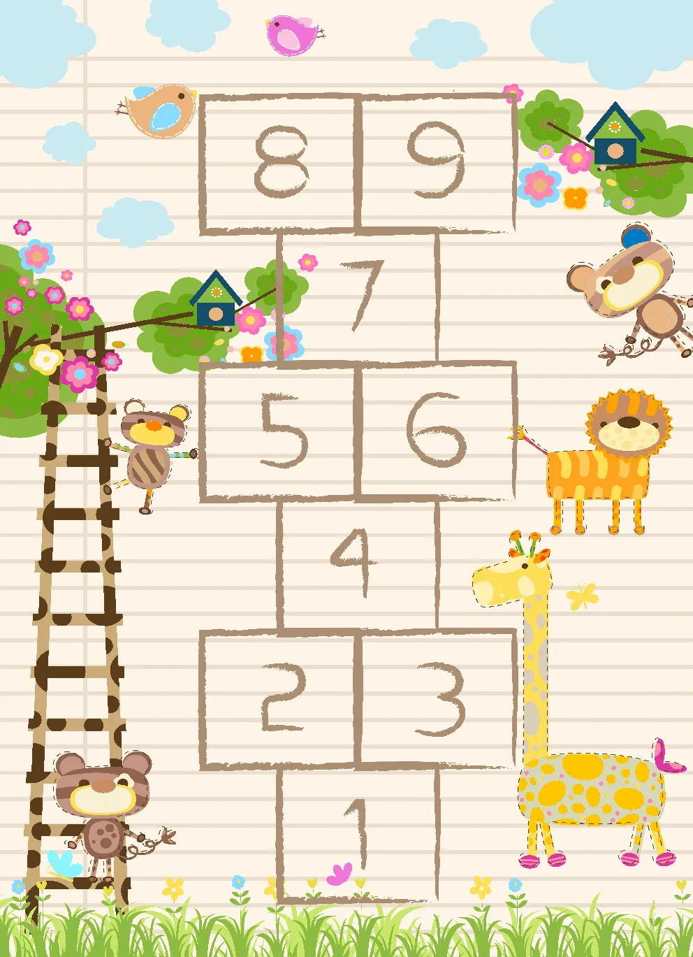 Tapis enfant - Counting Animals (multi)