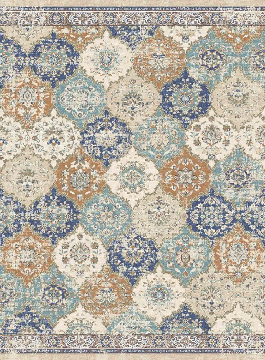 Tapis Wilton - Bohemia (bleu/multicolore)